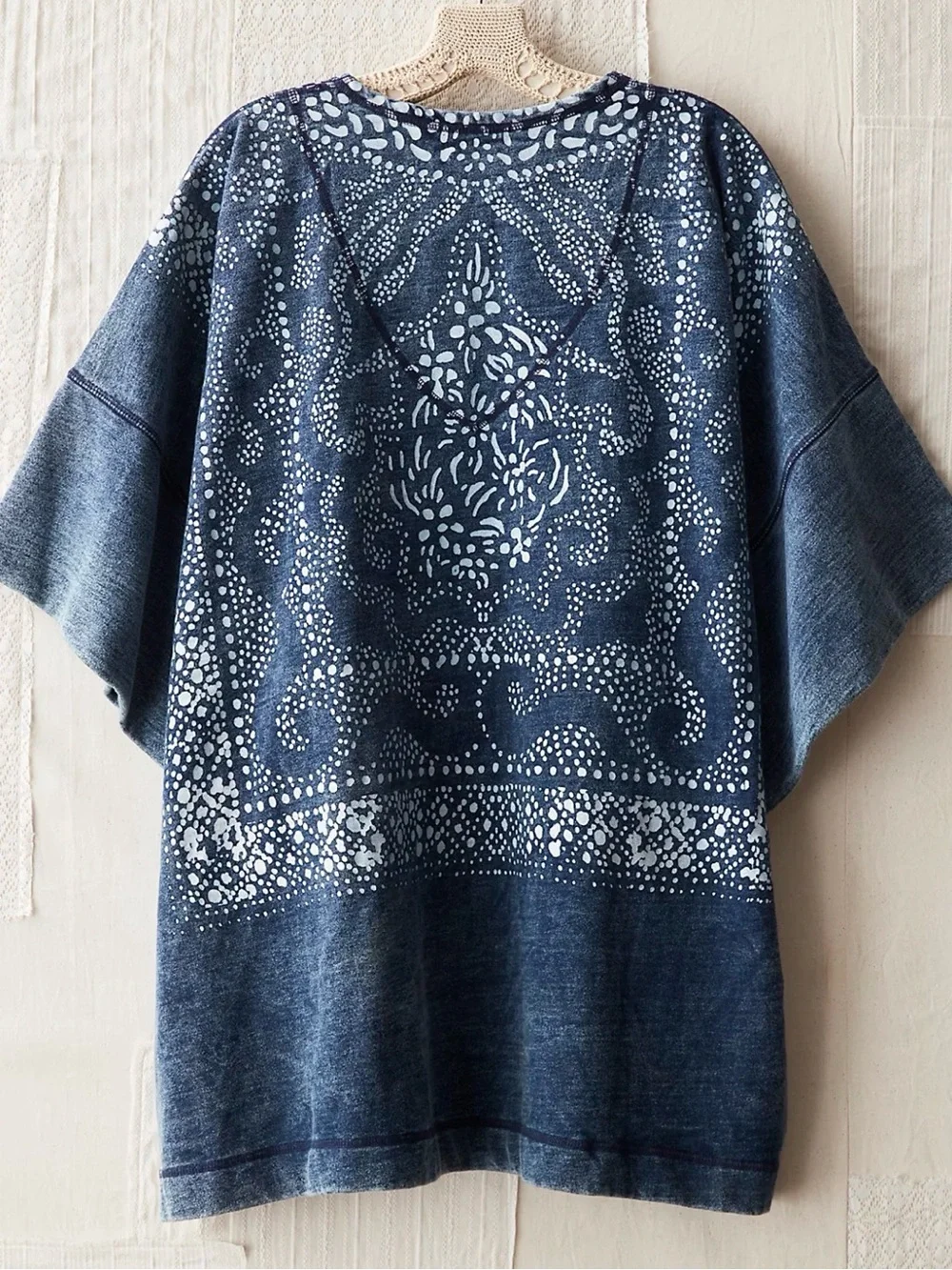 Free People Indigo Heavyweight Poncho Size Small